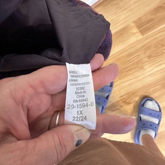 Womens Aztec Print Purple & Orange Striped Jacket Coat 1X Pockets Western Button - Picture 3 of 15